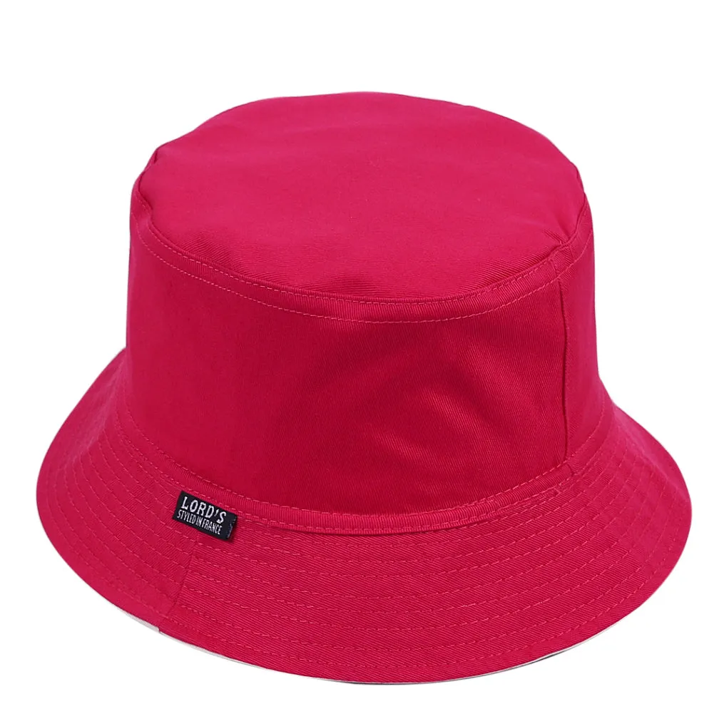 100% Cotton Bucket Hat Reversible Soild Color