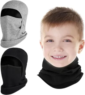 2 Pack Kids Balaclava Face Mask for Boy Girl, Winter Hat Ski Mask for Cold Weather, Windproof Face Warmer for Skiing Cycling