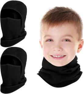 2 Pack Kids Balaclava Face Mask for Boy Girl, Winter Hat Ski Mask for Cold Weather, Windproof Face Warmer for Skiing Cycling