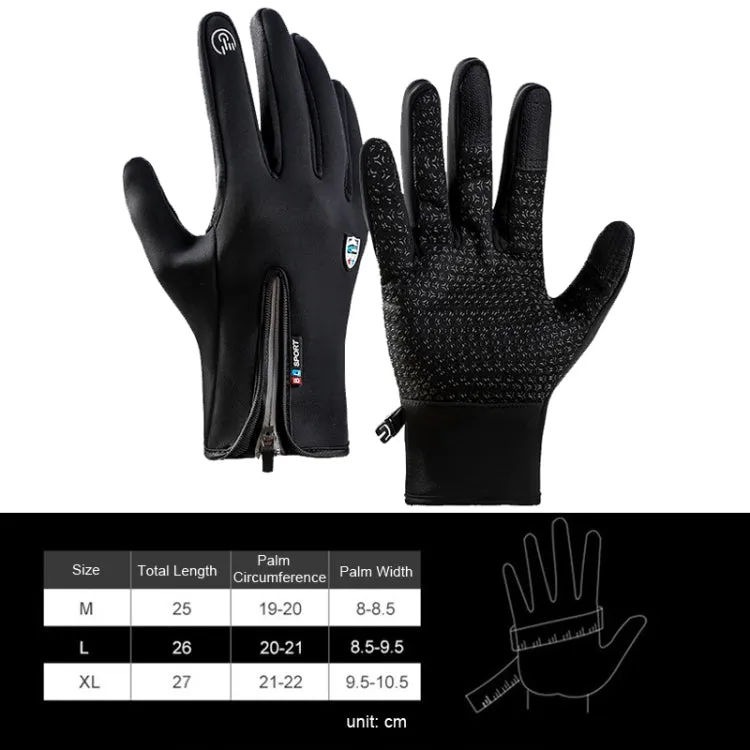 A045 Cycling Gloves Touch Screen Windproof Waterproof Sport Keep Warm Gloves, Size: XL(Black)