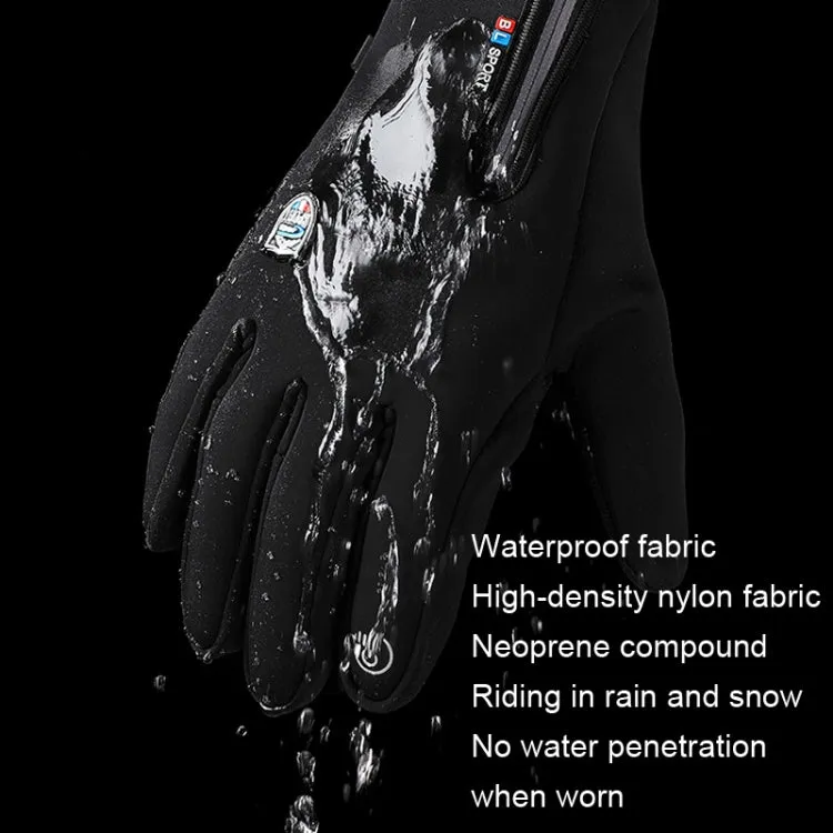 A045 Cycling Gloves Touch Screen Windproof Waterproof Sport Keep Warm Gloves, Size: XL(Black)