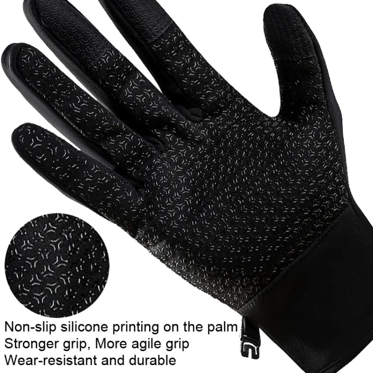 A045 Cycling Gloves Touch Screen Windproof Waterproof Sport Keep Warm Gloves, Size: XL(Black)