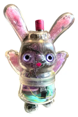 AEQEA I'm not a bong mom! Customized Sofubi Clear With Guts Poplife Prototype Soda Pop Bunny Rabbit