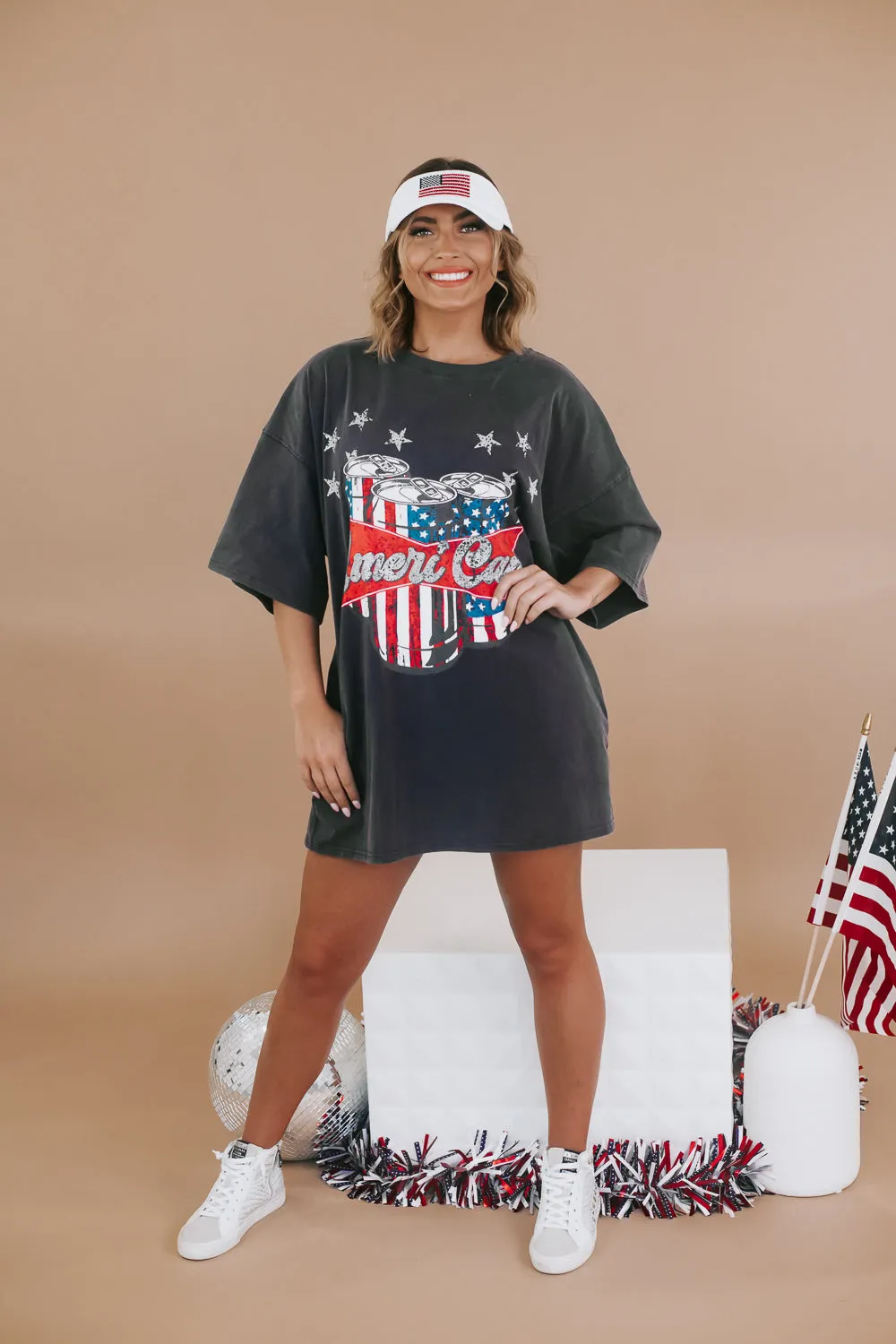 American Oversize Tee, Mineral Washed Navy