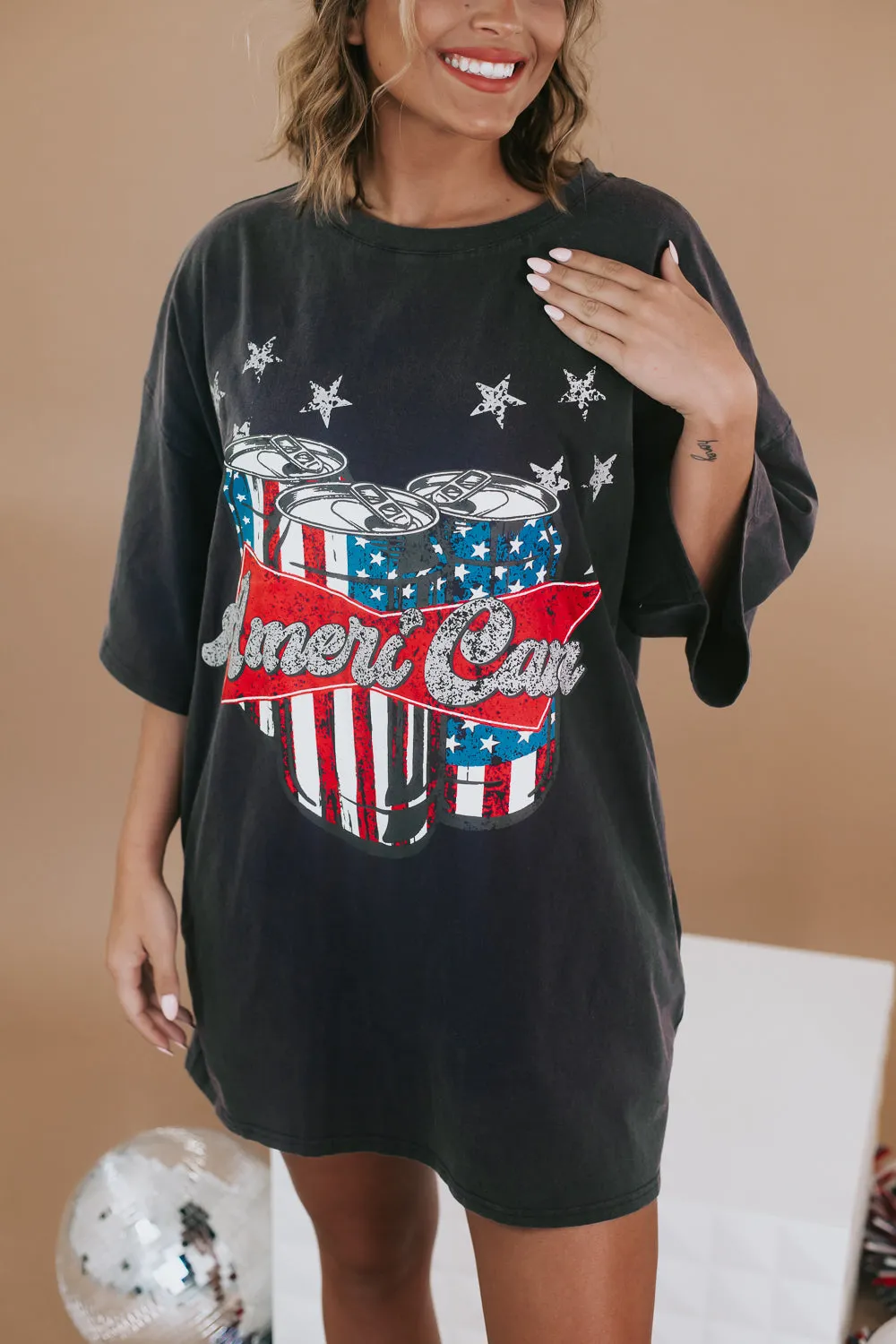 American Oversize Tee, Mineral Washed Navy