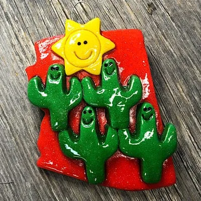 Arizona Cactus Family Christmas Ornament