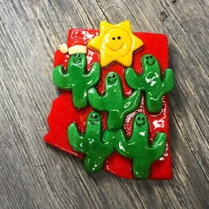 Arizona Cactus Family Christmas Ornament