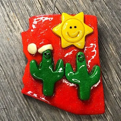 Arizona Cactus Family Christmas Ornament