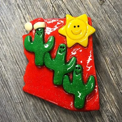Arizona Cactus Family Christmas Ornament