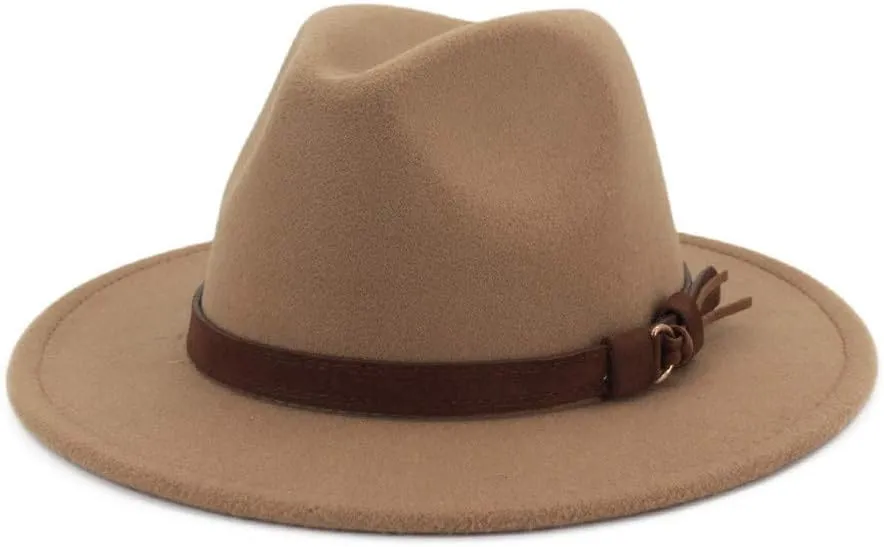Autumn Fedora Hats for Men Women Foldable Floppy Travel Wide Brim Hat Brown Fedora Hats for Men Women