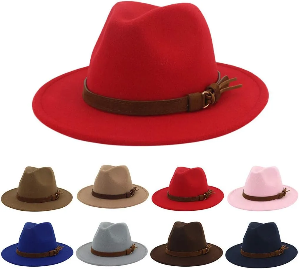 Autumn Fedora Hats for Men Women Foldable Floppy Travel Wide Brim Hat Brown Fedora Hats for Men Women