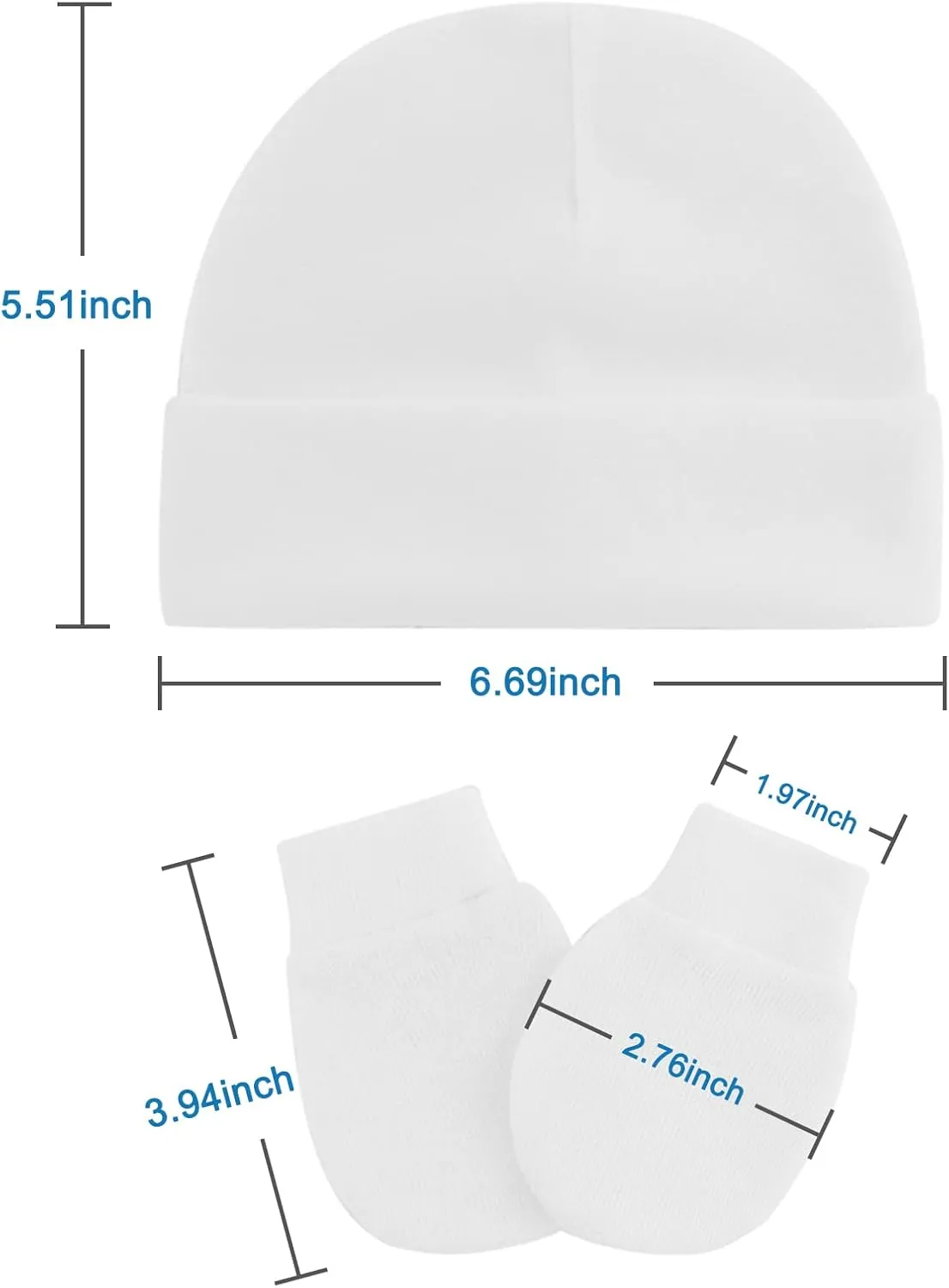 Baby Hats and Mittens Set Newborn Essentials Beanie Infant Cap for Baby Boys Girls
