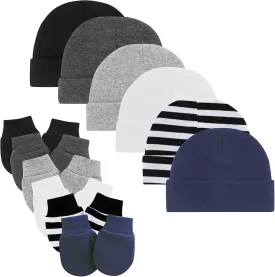 Baby Hats and Mittens Set Newborn Essentials Beanie Infant Cap for Baby Boys Girls