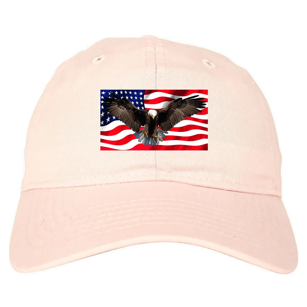 Bald Eagle American Flag Mens Dad Hat Baseball Cap
