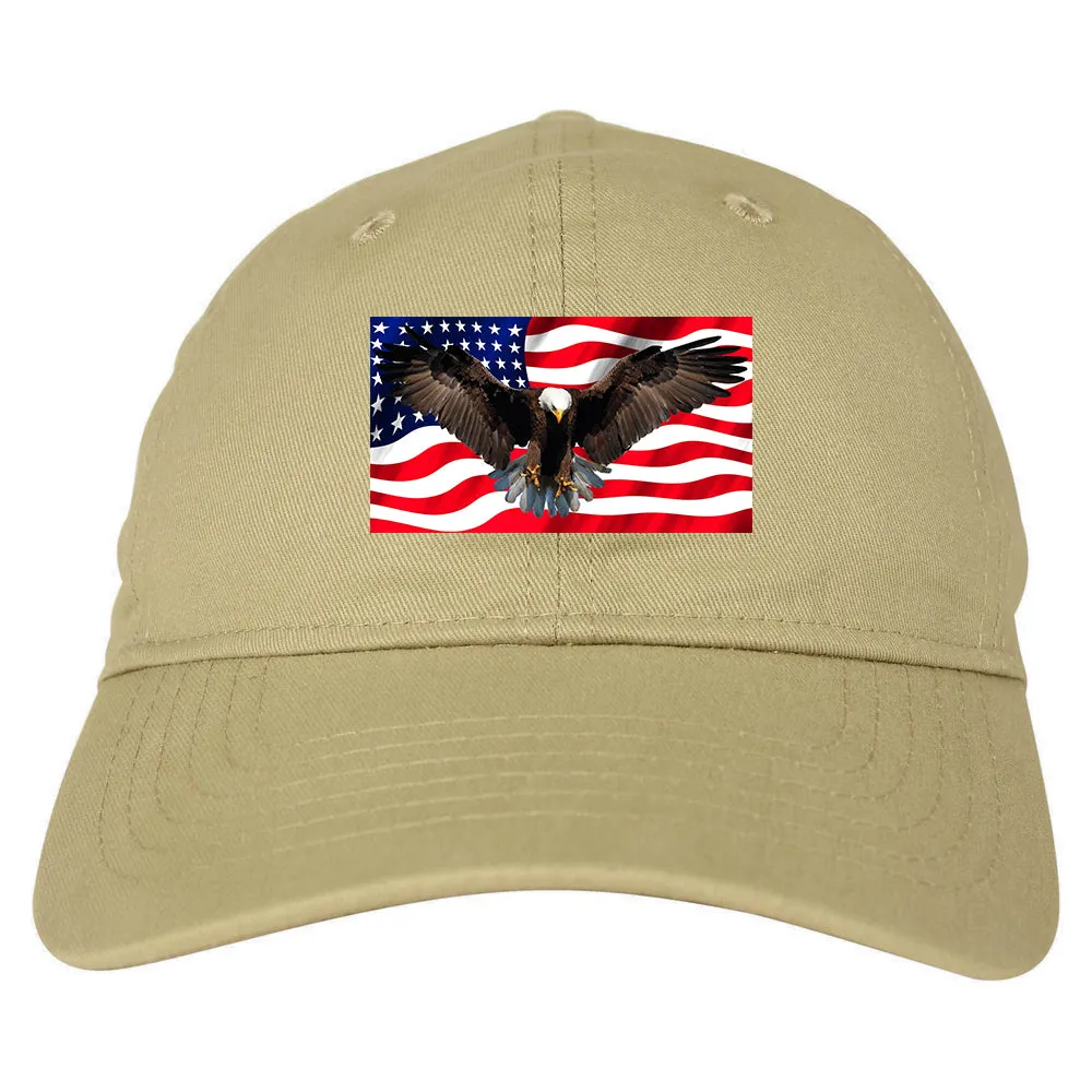 Bald Eagle American Flag Mens Dad Hat Baseball Cap