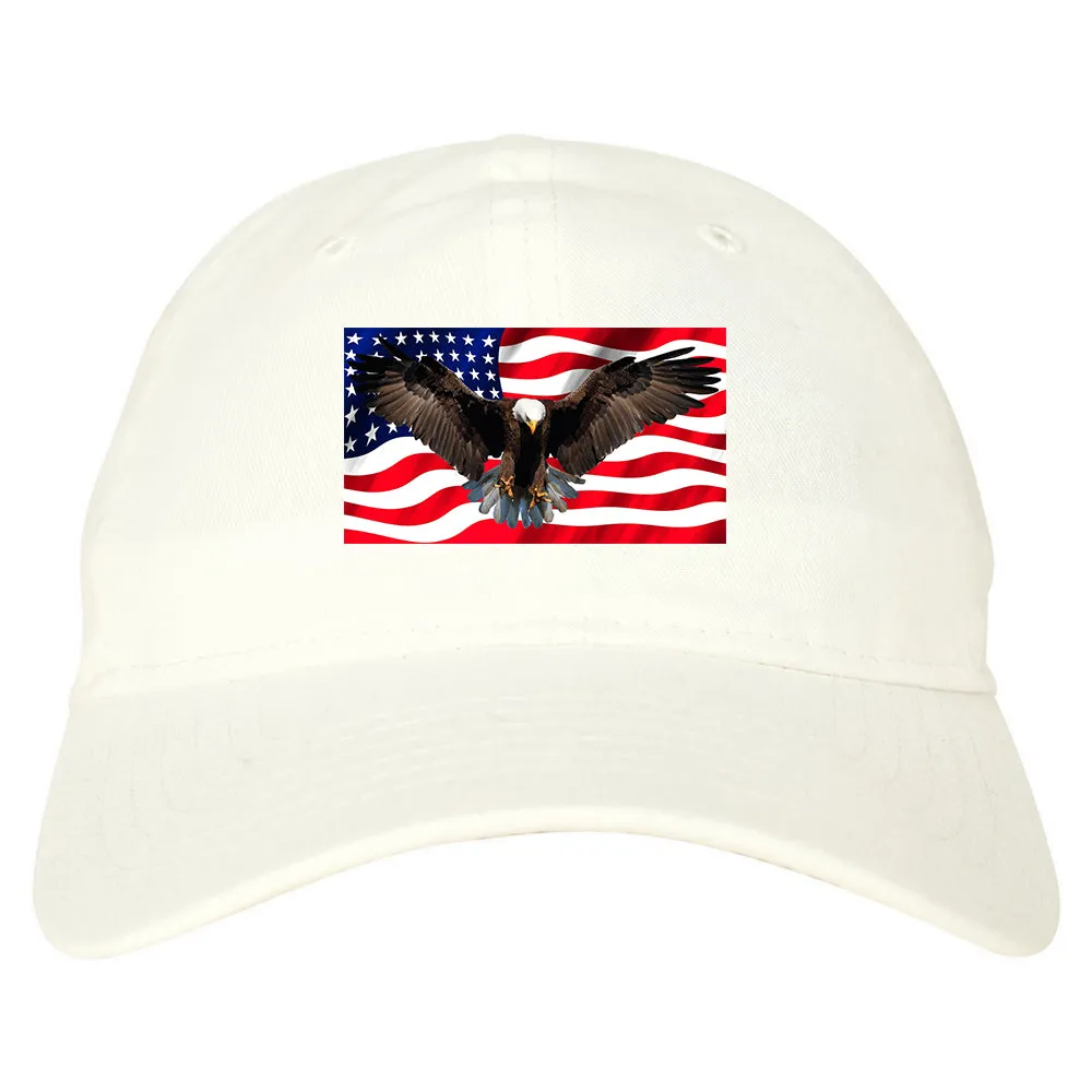 Bald Eagle American Flag Mens Dad Hat Baseball Cap