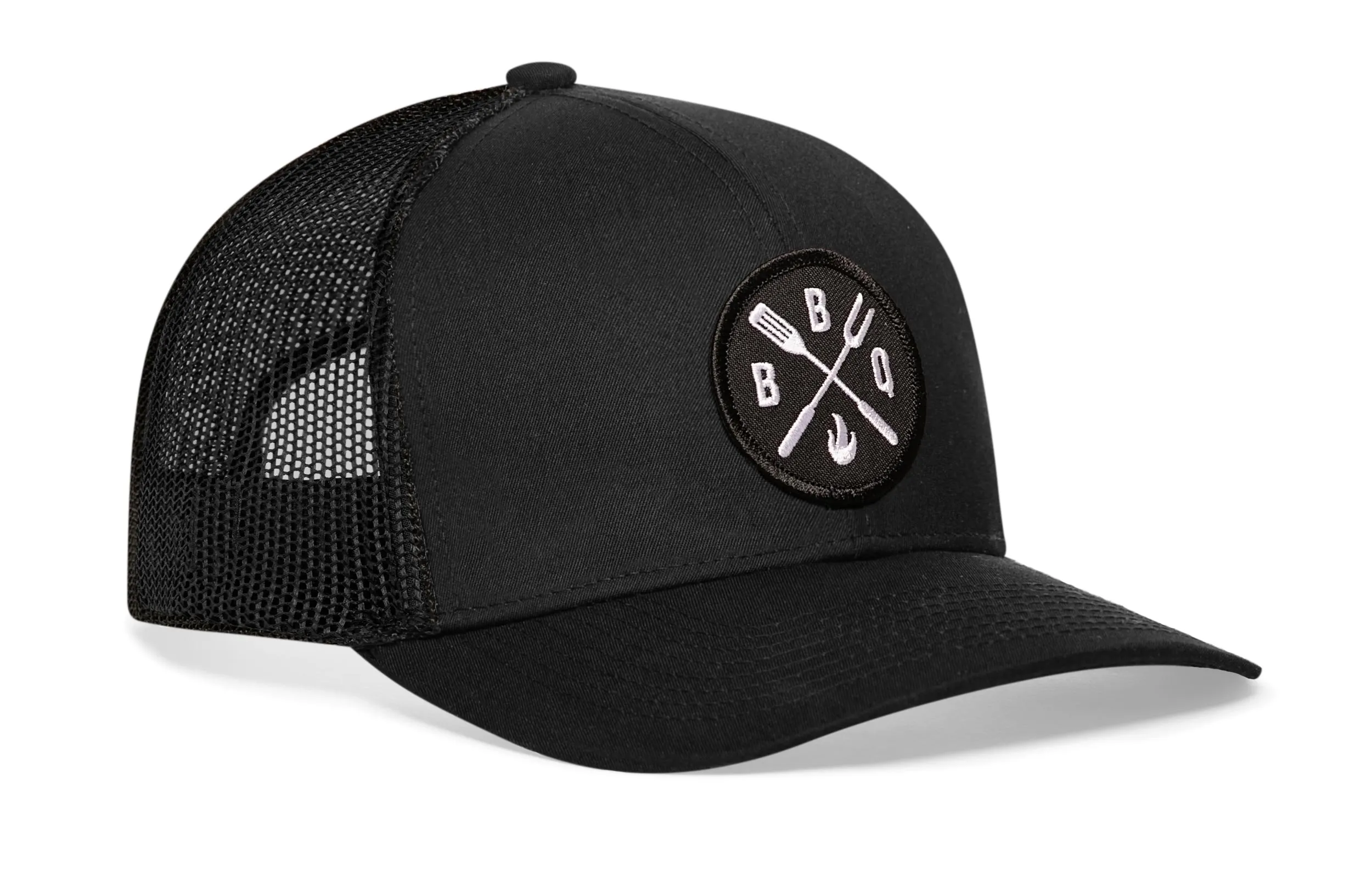BBQ Trucker Hat  |  Black Barbecue Snapback