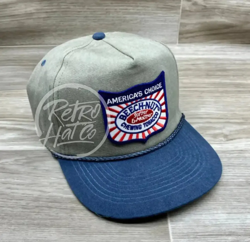 Beech Nut Chew Patch on Sand/Indigo Stonewashed Retro Rope Hat