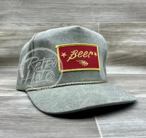 Beer / Wheat Patch on Stonewashed Sand Retro Rope Hat
