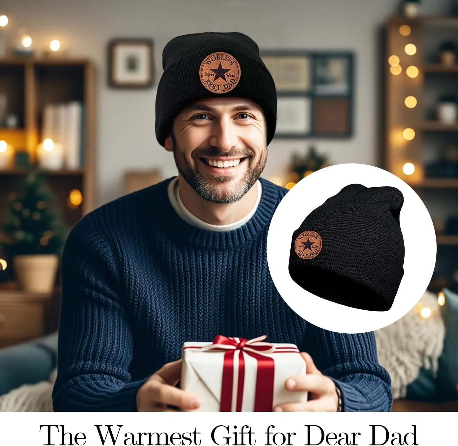 Best Dad Beanie, Christmas Birthday Gift Warm Funny Knit Hat