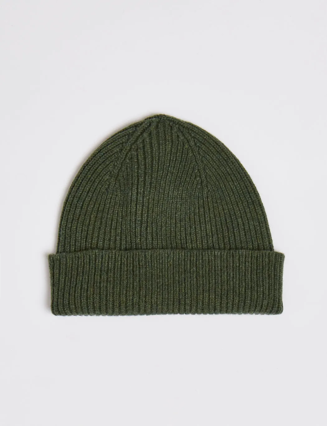 Bhode Aran Short Beanie Hat (Lambswool) - Rosemary Green