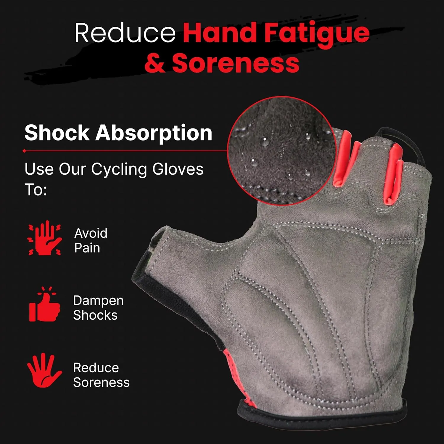 Bike Gloves for Men Cycling Biking Gloves Women - Padded Shock Absorbing Bicycle Riding, Anti-Slip Breahtable Half-Finger 's for Mountain Biker Ebike