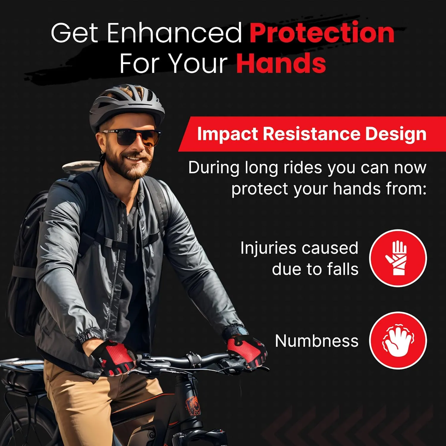 Bike Gloves for Men Cycling Biking Gloves Women - Padded Shock Absorbing Bicycle Riding, Anti-Slip Breahtable Half-Finger 's for Mountain Biker Ebike