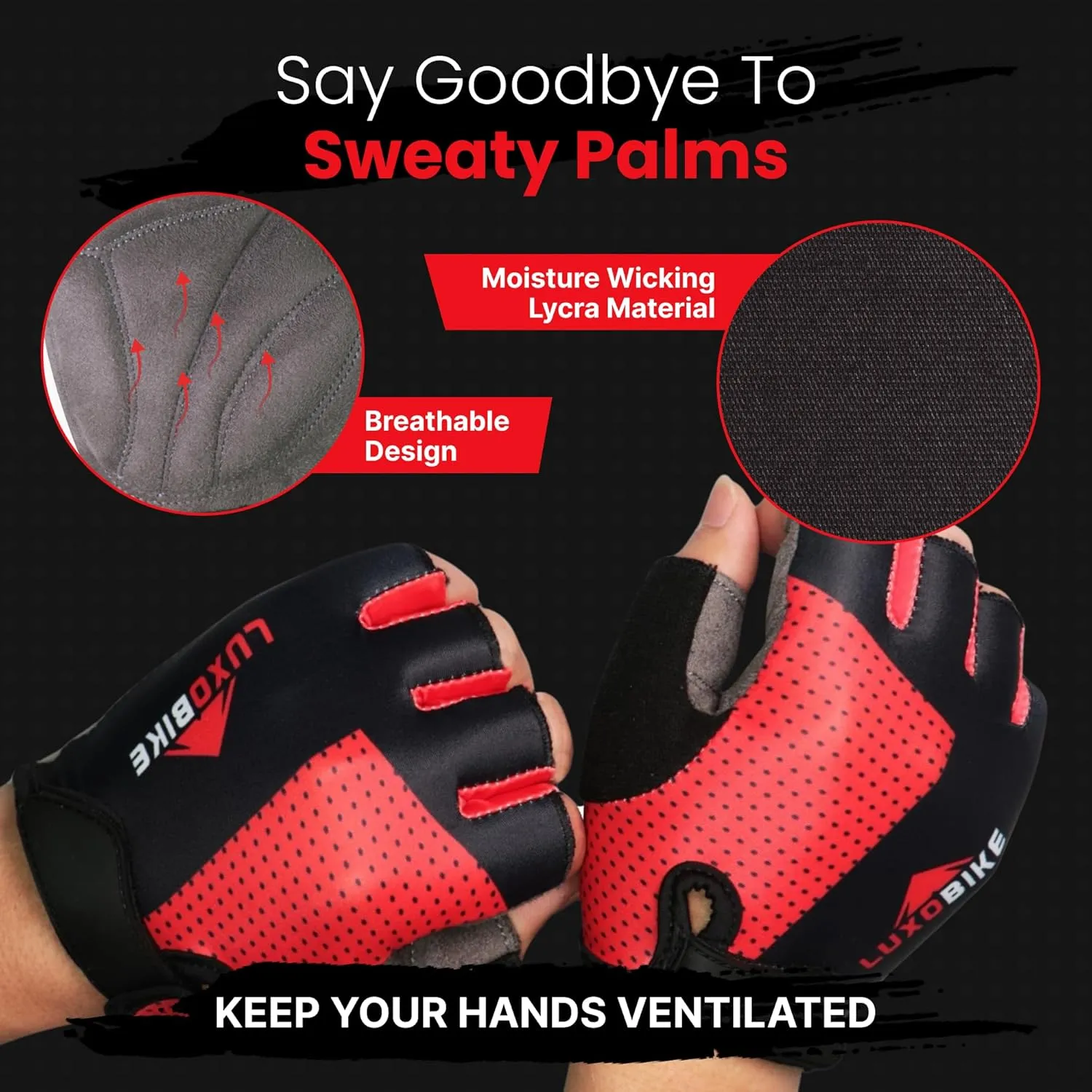 Bike Gloves for Men Cycling Biking Gloves Women - Padded Shock Absorbing Bicycle Riding, Anti-Slip Breahtable Half-Finger 's for Mountain Biker Ebike