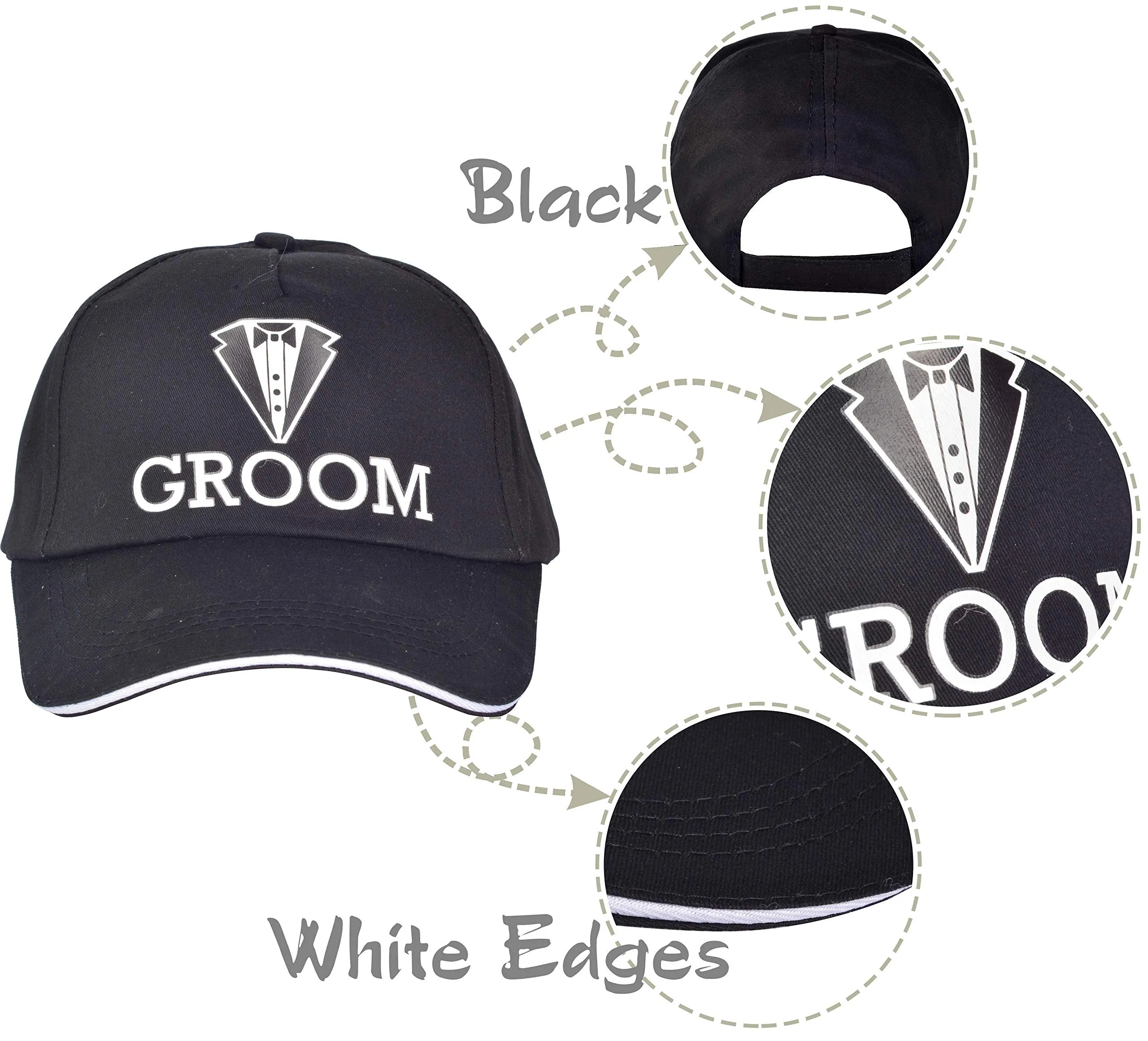 Black Groom Bachelor Party Baseball Cap l Groom Bachelors Wedding Party Decorations