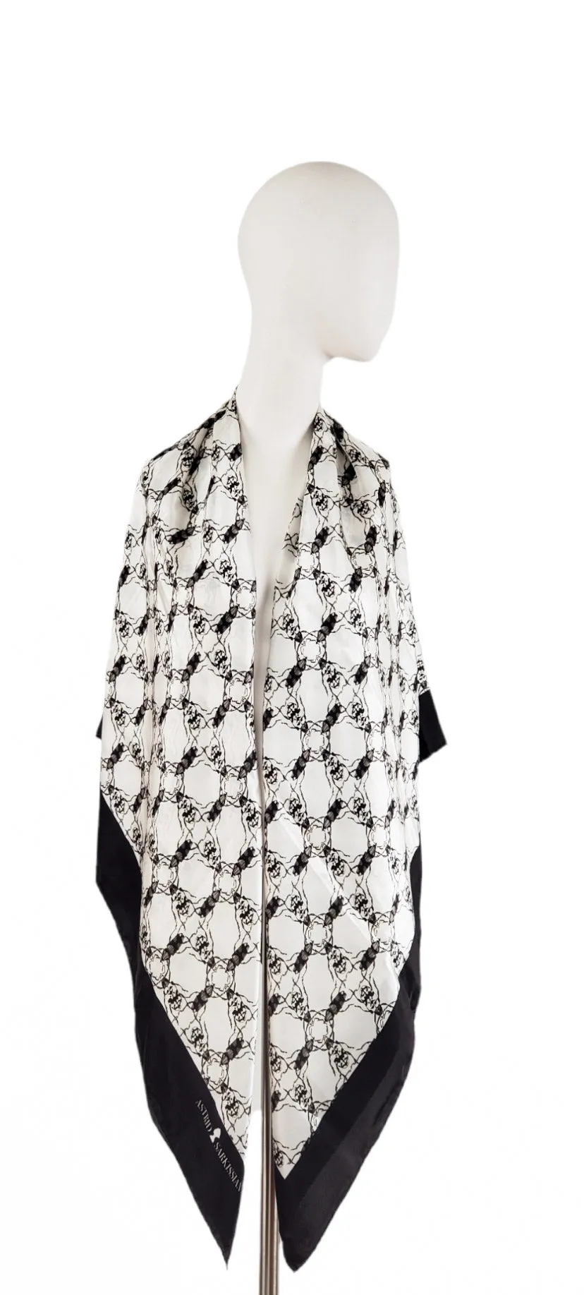 Bug White Silk Scarf
