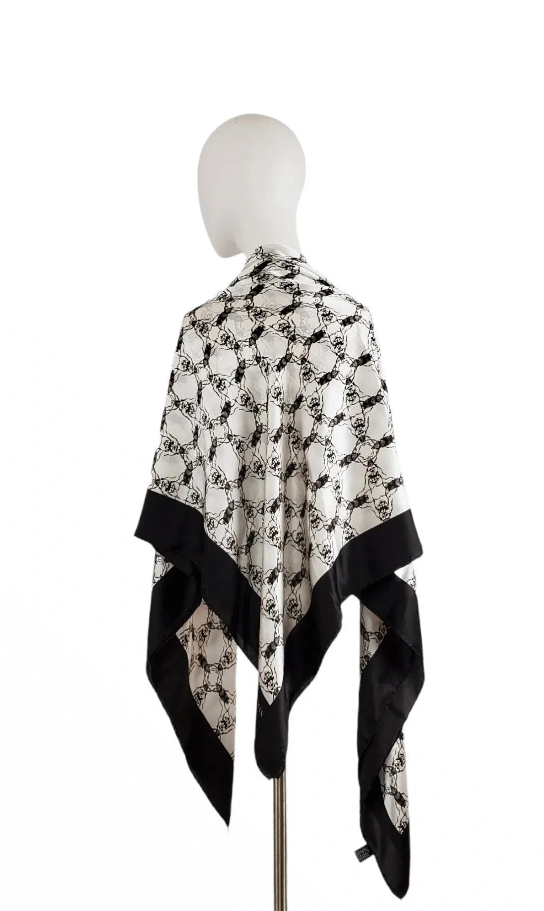 Bug White Silk Scarf