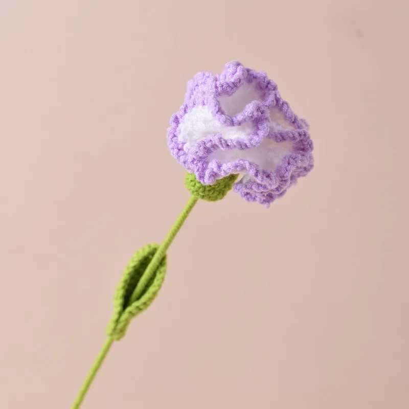 Bulk Handmade Crochet Flowers Artificial Wool Carnation for Gift Anniversary and Mothers Day Wholesale