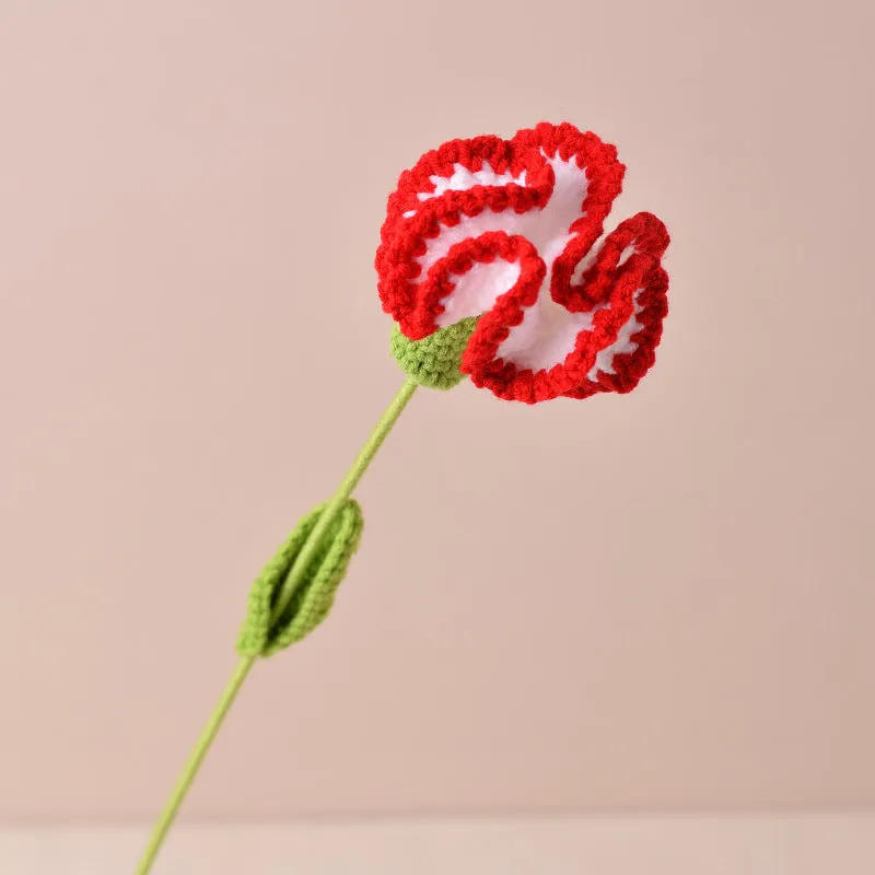 Bulk Handmade Crochet Flowers Artificial Wool Carnation for Gift Anniversary and Mothers Day Wholesale