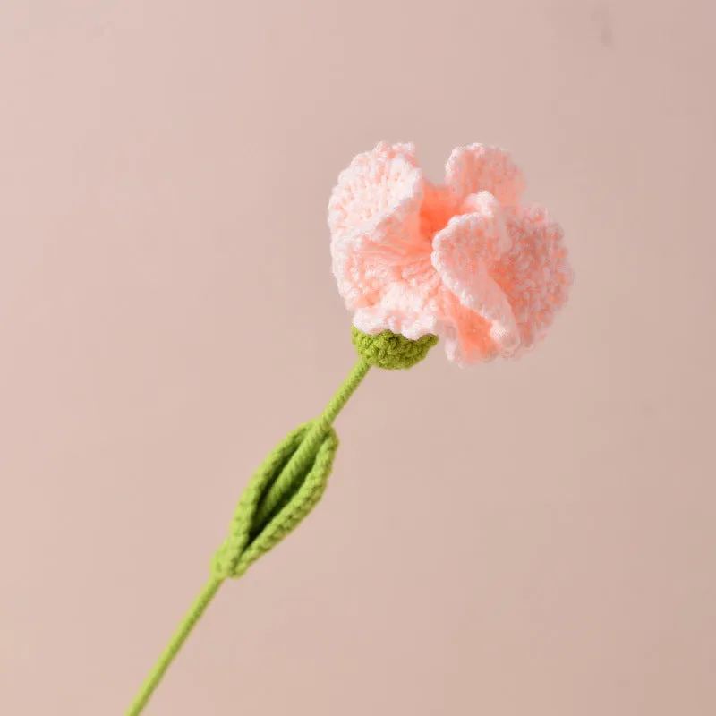 Bulk Handmade Crochet Flowers Artificial Wool Carnation for Gift Anniversary and Mothers Day Wholesale
