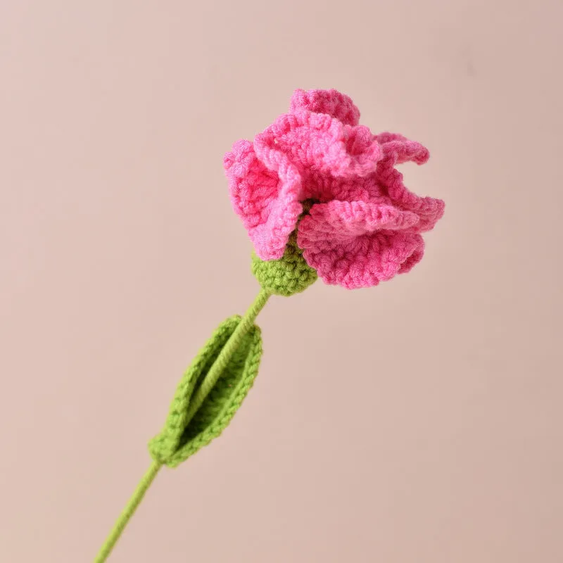 Bulk Handmade Crochet Flowers Artificial Wool Carnation for Gift Anniversary and Mothers Day Wholesale