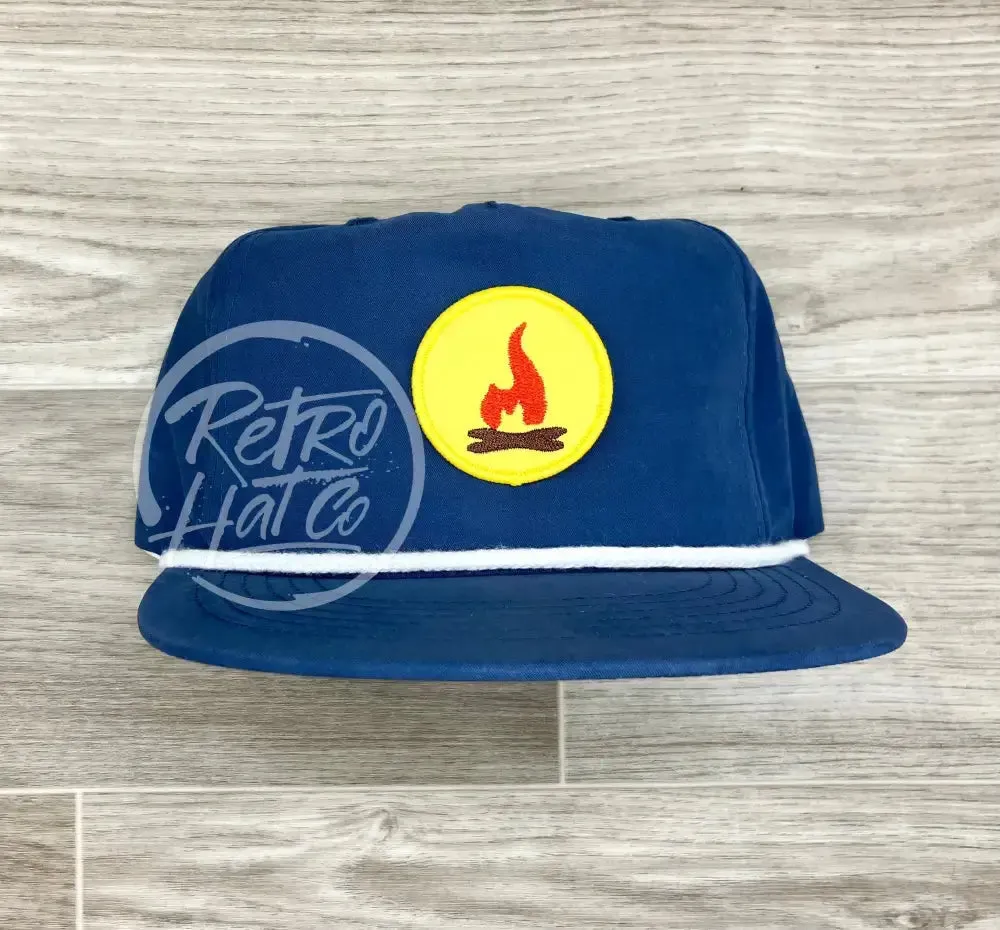 Campfire Scout Badge (Yellow) on Retro Poly Rope Hat