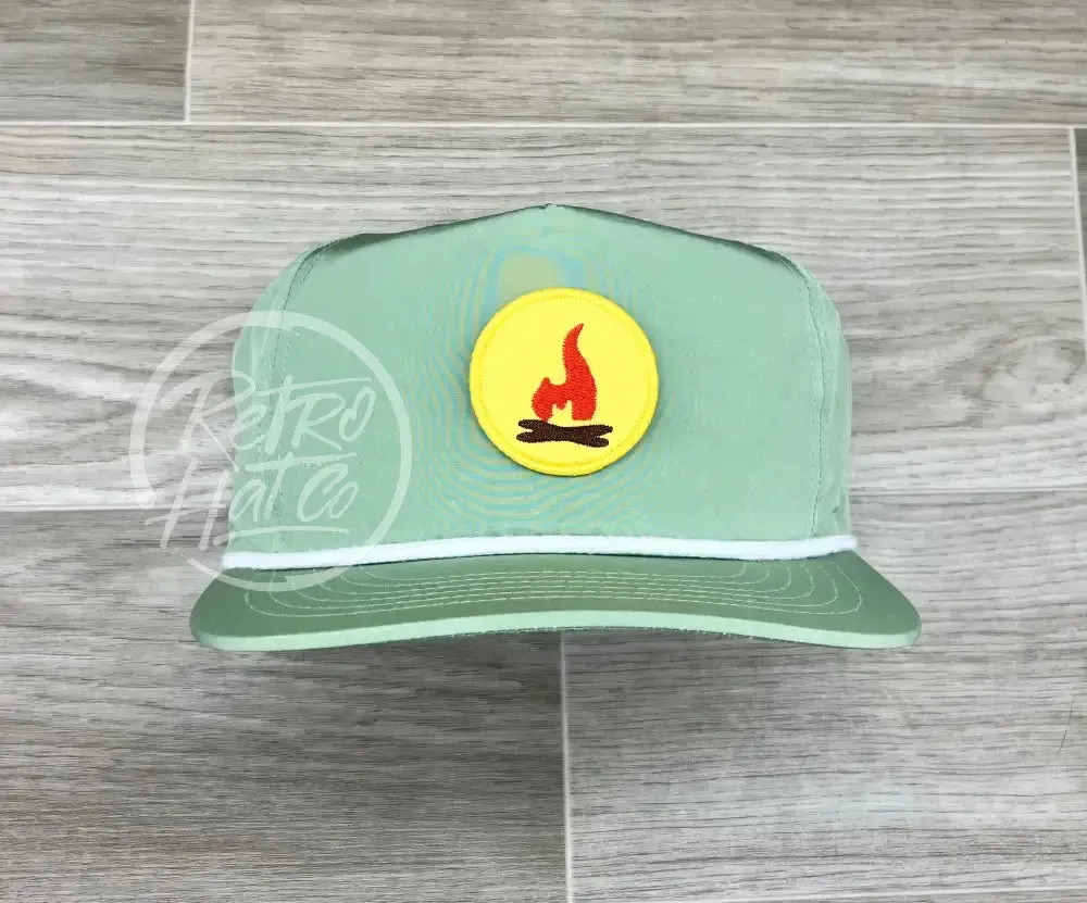 Campfire Scout Badge (Yellow) on Retro Poly Rope Hat