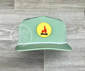 Campfire Scout Badge (Yellow) on Retro Poly Rope Hat