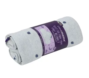 Clevamama Organic Cotton Knitted Pom Pom Baby Blanket - Blue