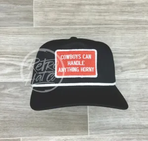 Cowboys Can Handle Anything Horny (R&W) on Retro Rope Hat