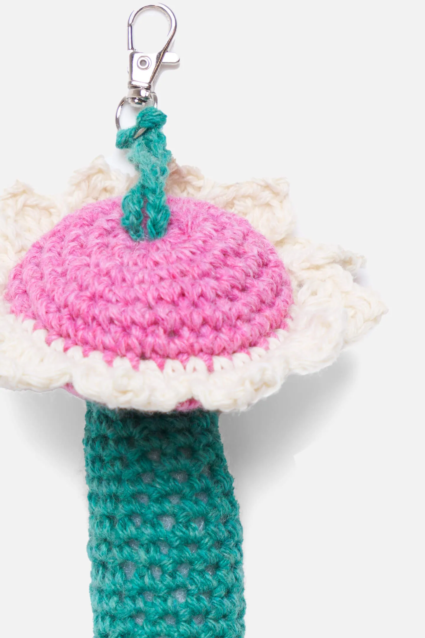 Crochet Flower Stem Keychain Charm