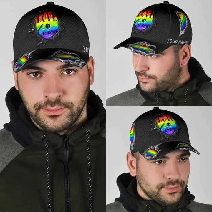 Custom Name Gay Baseball 3D Cap, Being Gay Is A Blessing Lgbt Printing Baseball Cap Hat