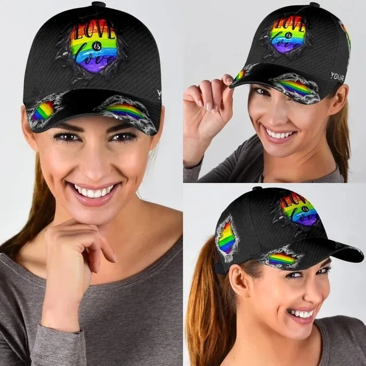 Custom Name Gay Baseball 3D Cap, Being Gay Is A Blessing Lgbt Printing Baseball Cap Hat
