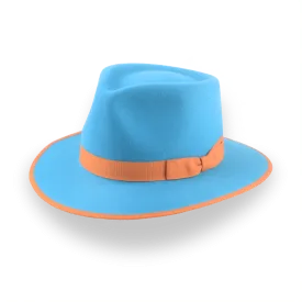Customizable Sky Blue Fedora with Classic Design | The Equinox