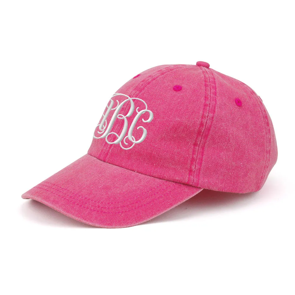 Customized Monogram Washed Cotton Cap