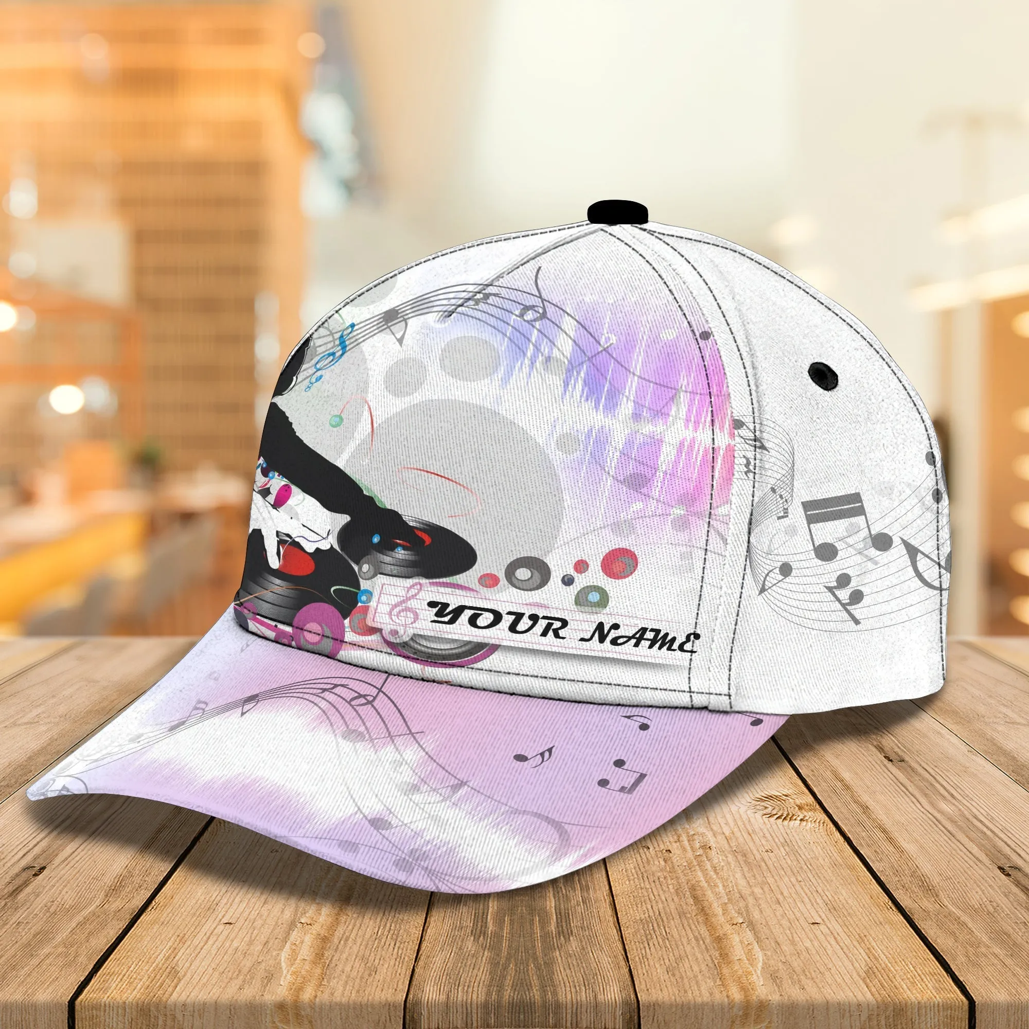 Customized With Name 3D Music Cap Hat, Dj Baseball Cap Hat, Women Dj Cap Hat