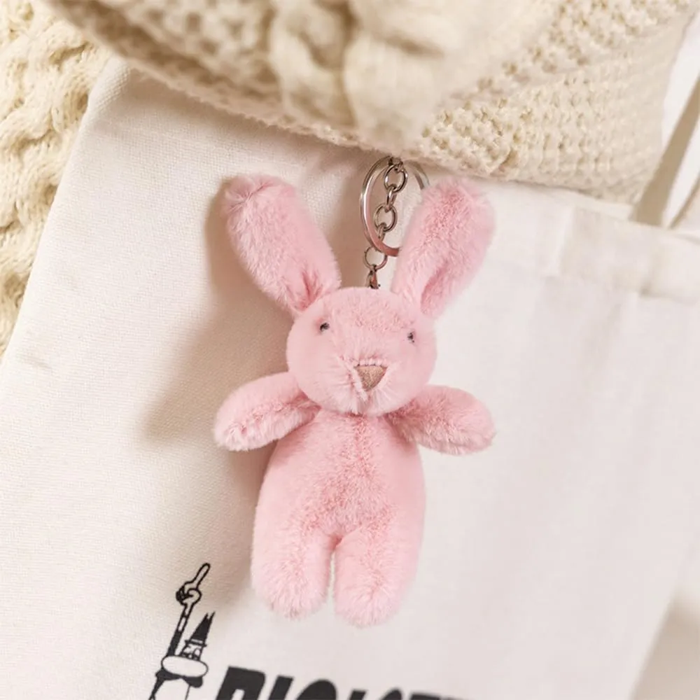 Cute Bunny Bag Charm, Kawaii Bunny Keychain 3.5" Inch Mini Rabbit Purse Charm Decoration for Women Girls
