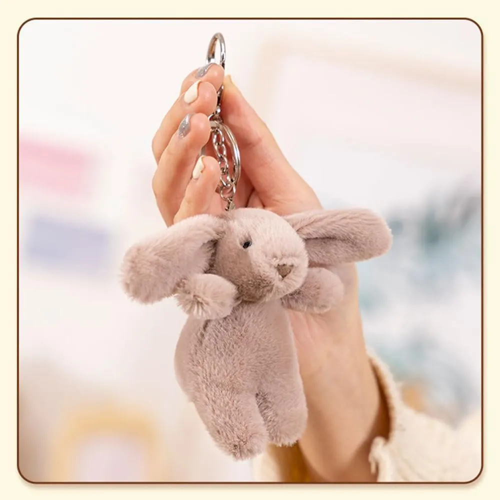 Cute Bunny Bag Charm, Kawaii Bunny Keychain 3.5" Inch Mini Rabbit Purse Charm Decoration for Women Girls
