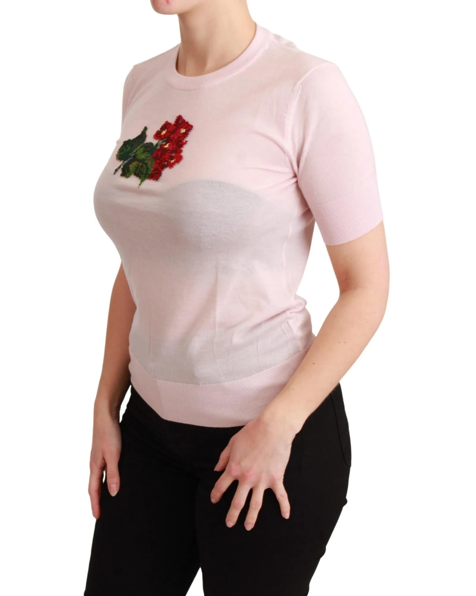 Dolce & Gabbana Floral Embroidered Silk Top