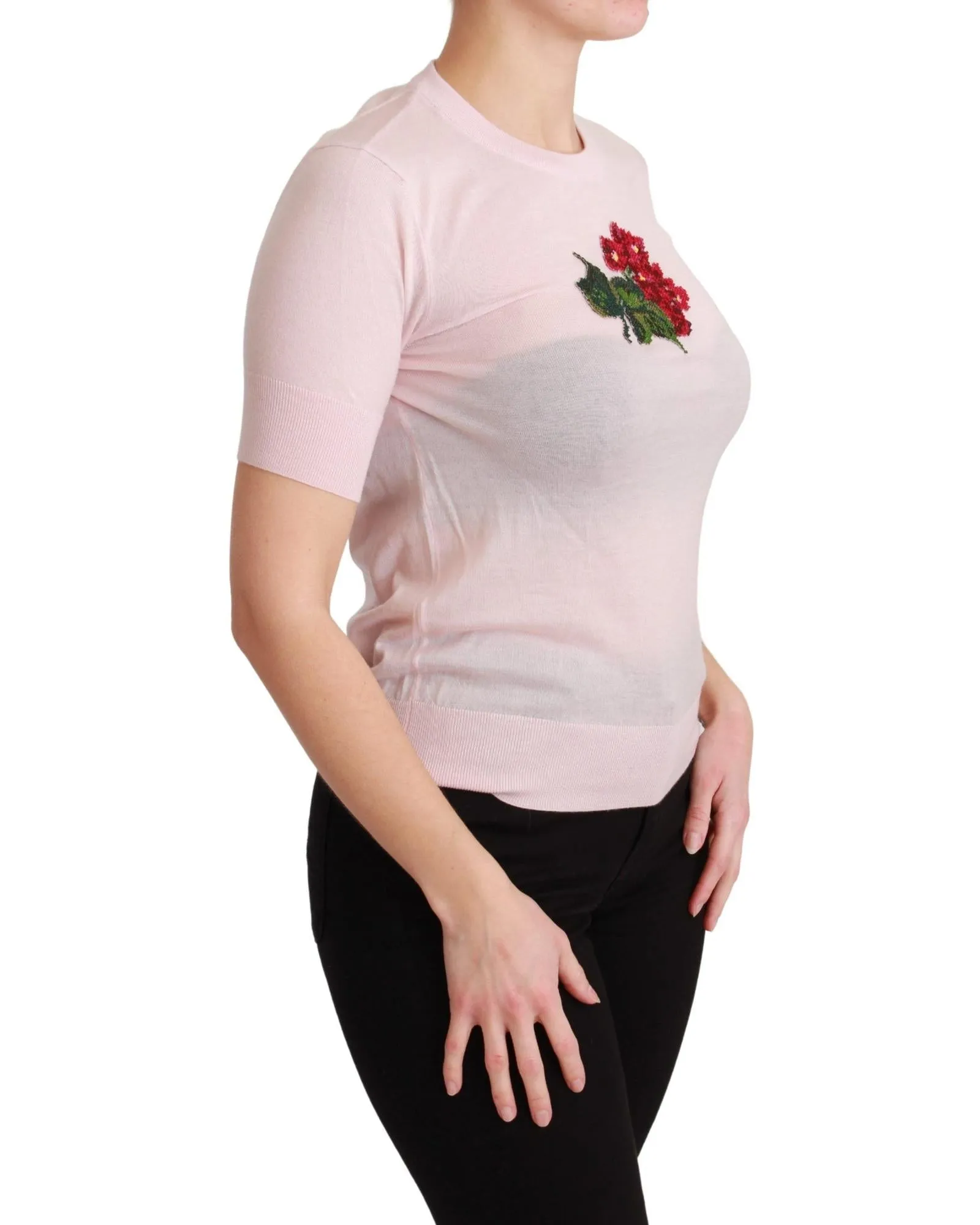 Dolce & Gabbana Floral Embroidered Silk Top